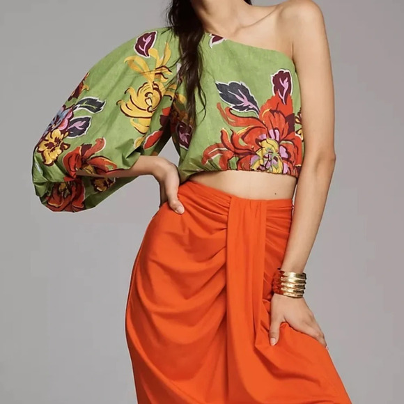 RHODE Tops - NWT RHODE Floral One Shoulder Crop Top Size 6